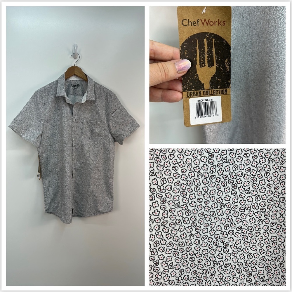 New with Tags NWT Chef Works Button-down Short-Sleeve Size Medium
